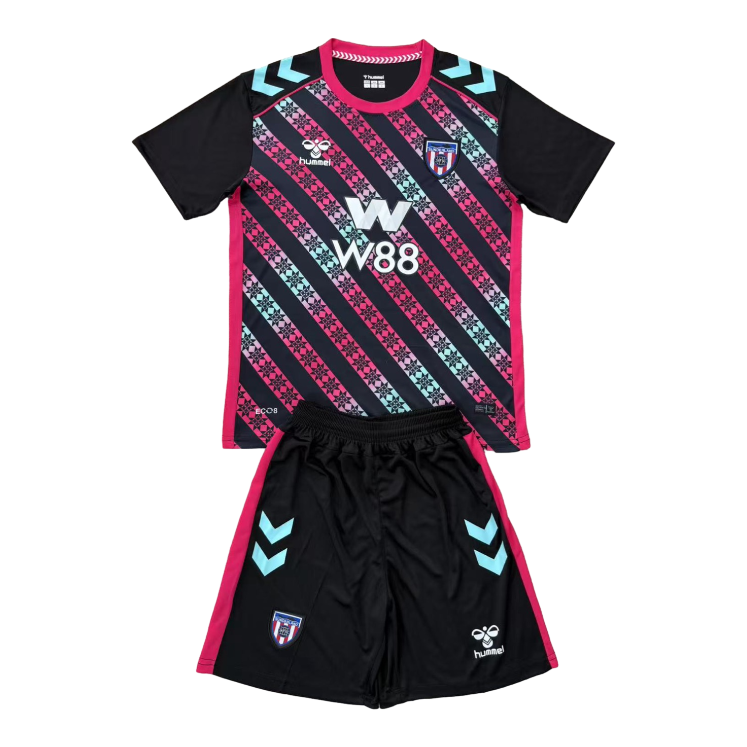TKH-turbokithub-Sunderland 25-26 Goalkeeper Black And Pink Men's Adult Jersey Set - Fans Version