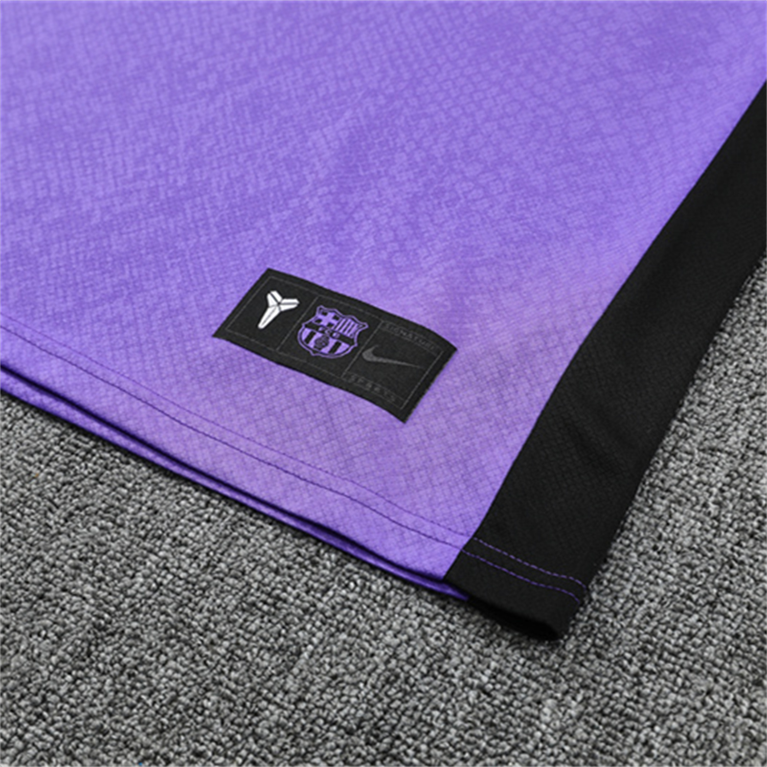 TKH-turbokithub-Barcelona 25-26 X KB Kids Short-Sleeve Training Set - Purple Top & Black Shorts