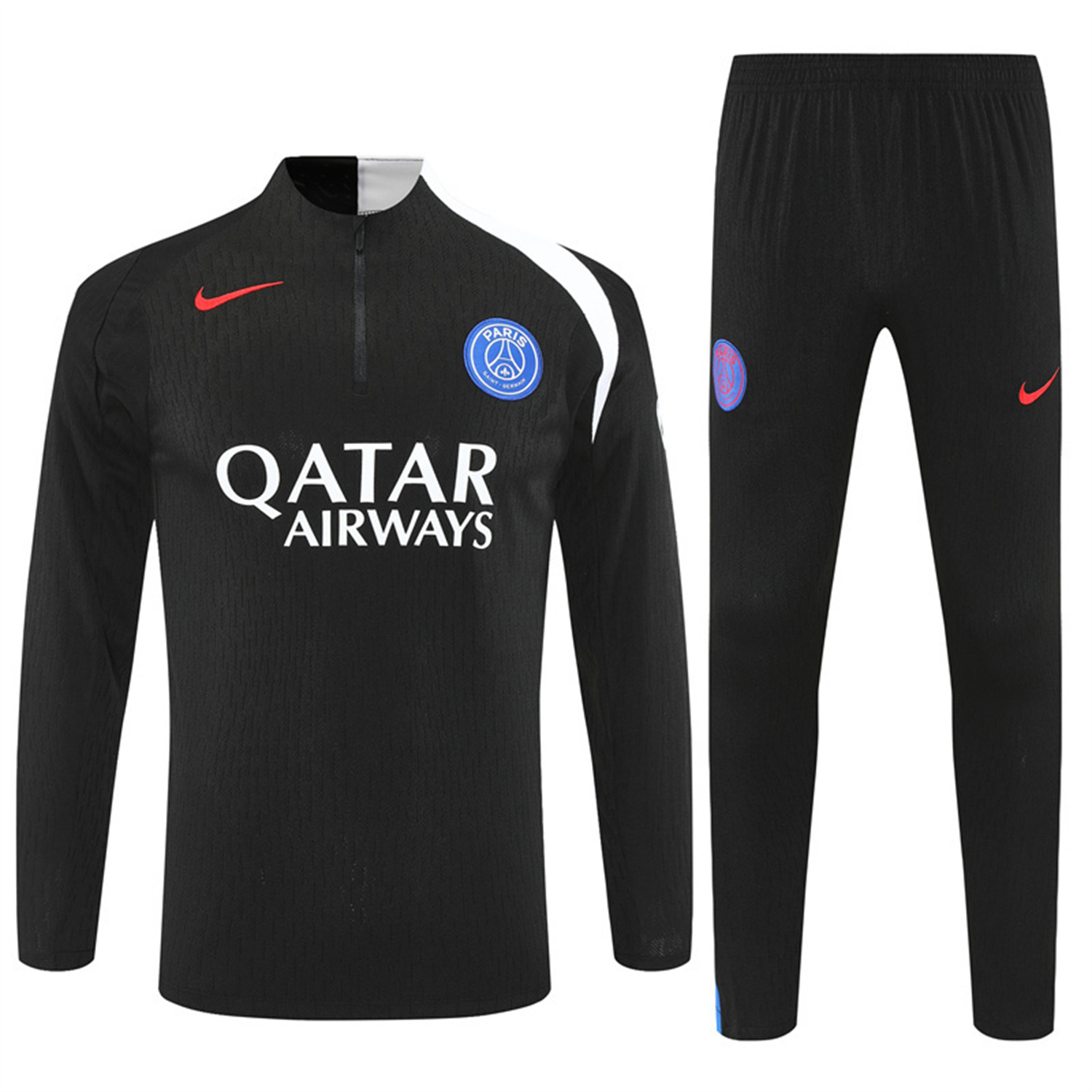 TKH-turbokithub-Paris Saint-Germain PSG 25-26 Long Sleeve Training Set - Player Version - Black Top and Black Pants