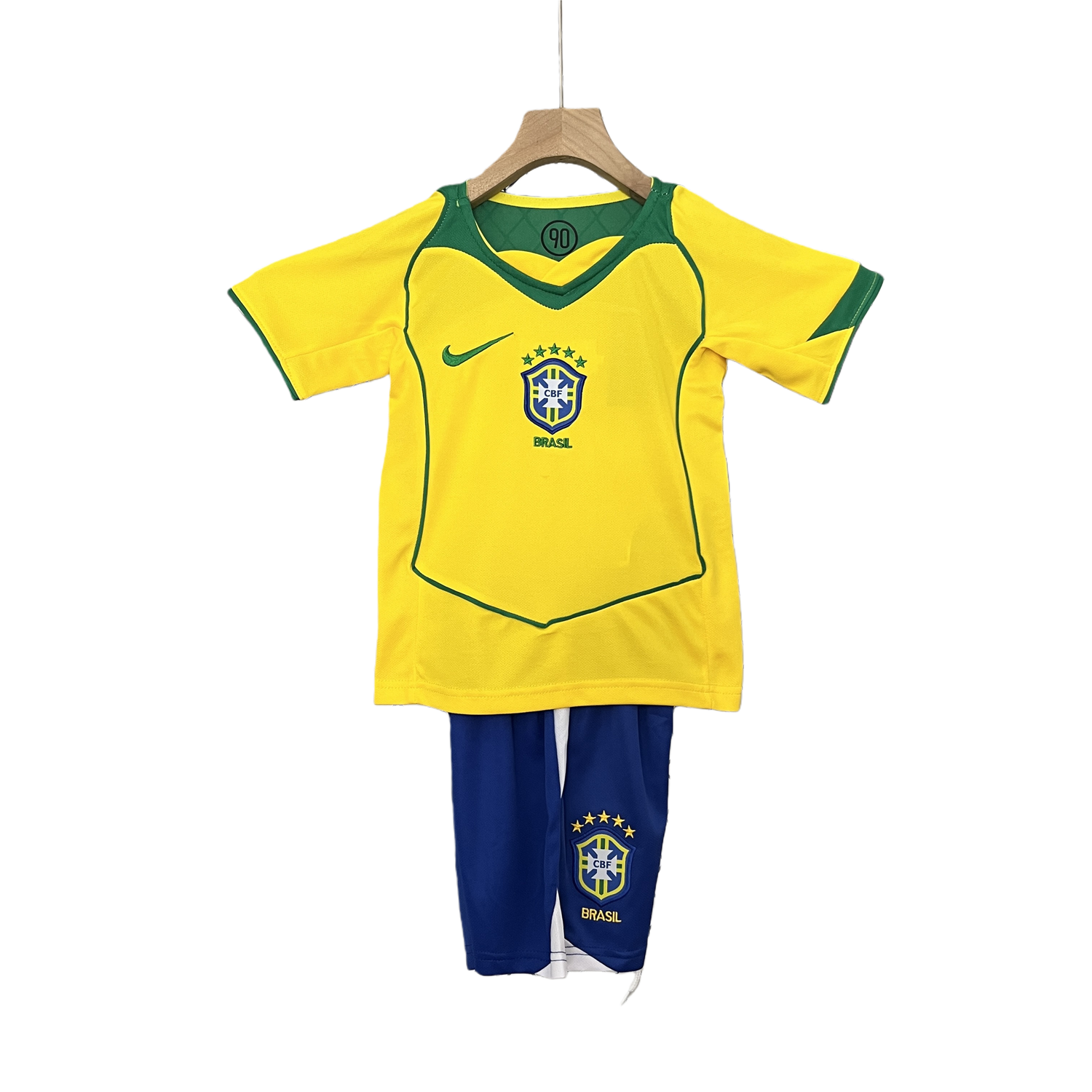 TKH-turbokithub-Retro Brazil 2004 Home Stadium Kids Kit