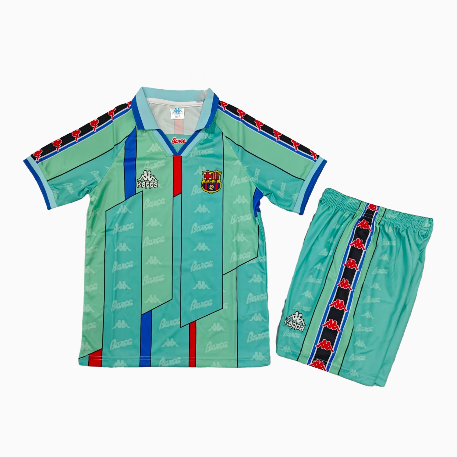 TKH-turbokithub-Retro Barcelona 1996-97 Away Kids Kit