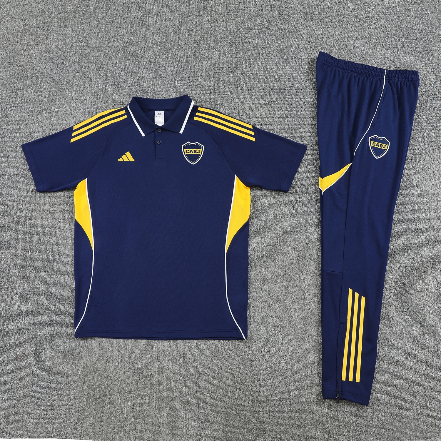 TKH-turbokithub-Boca Juniors 25-26 POLO Short-Sleeve Training Set - Dark Blue Top & Shorts