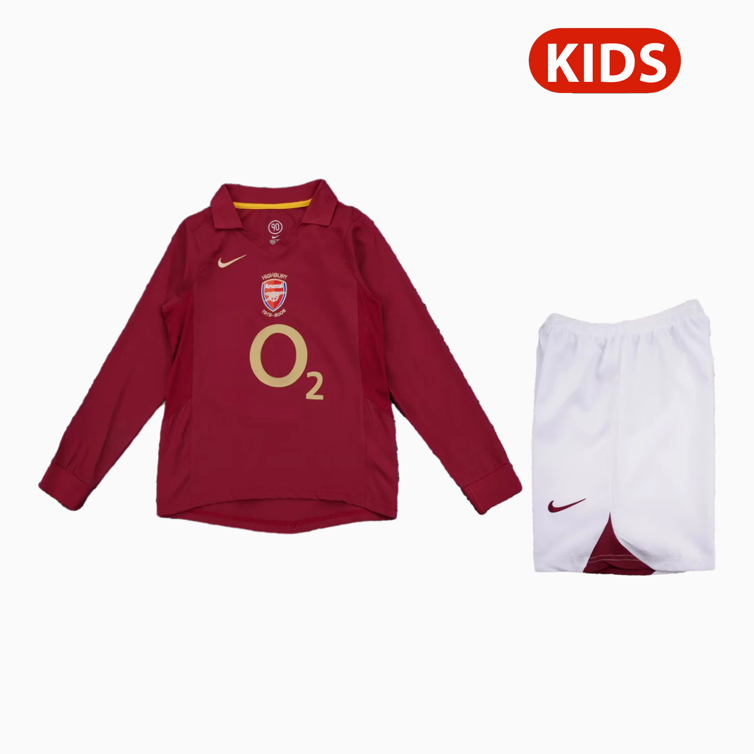 TKH-turbokithub-Retro Arsenal 2005-06 Home Long Sleeves Kids Kit