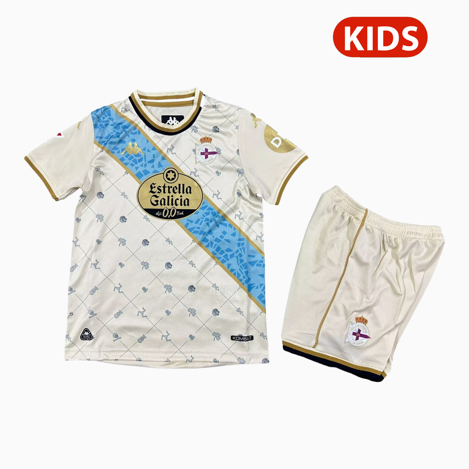 TKH-turbokithub-Deportivo de La Coruña 25-26 Third White Kids Kit