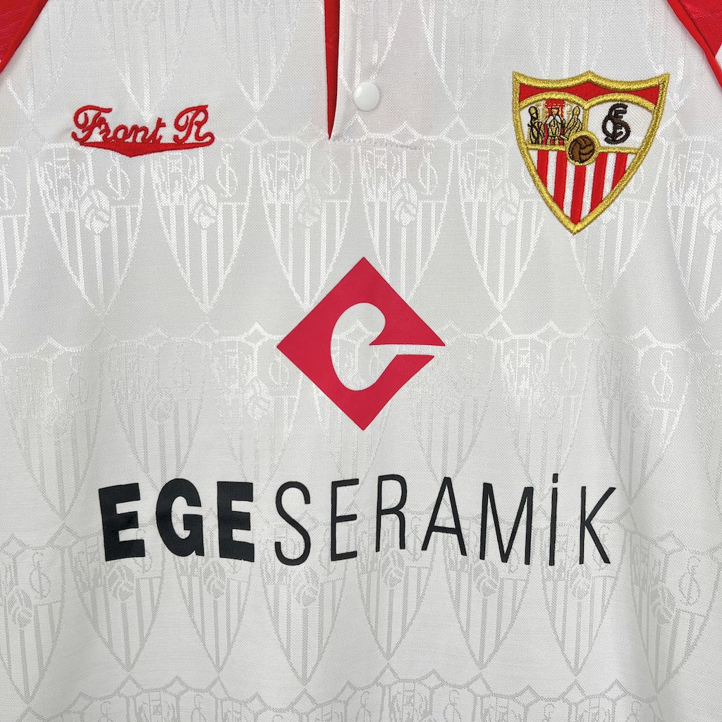 TKH-turbokithub-Retro Sevilla FC 1992-93 Home Jersey with Chest Sponsor