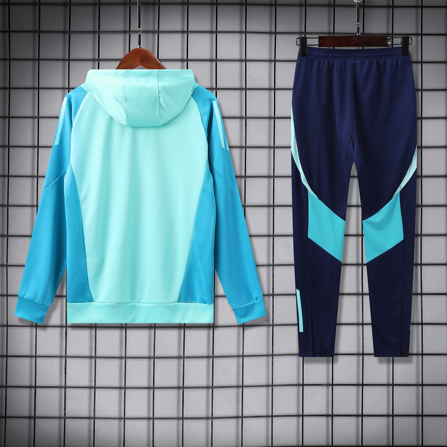 TKH-turbokithub-Flamengo 25-26 Traning Hoodie Set - Light Blue With Royal Blue