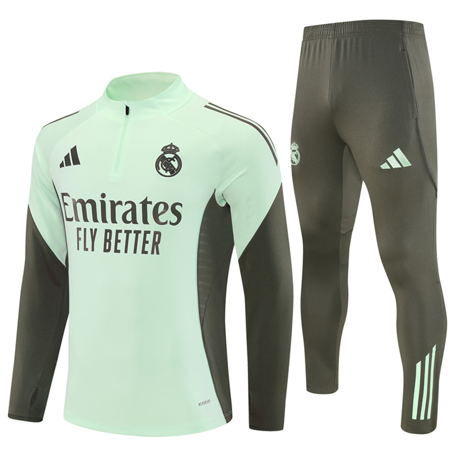 TKH-turbokithub-Real Madrid 25-26 Long Sleeve Training Set - Light Green Top & Army Green Pants