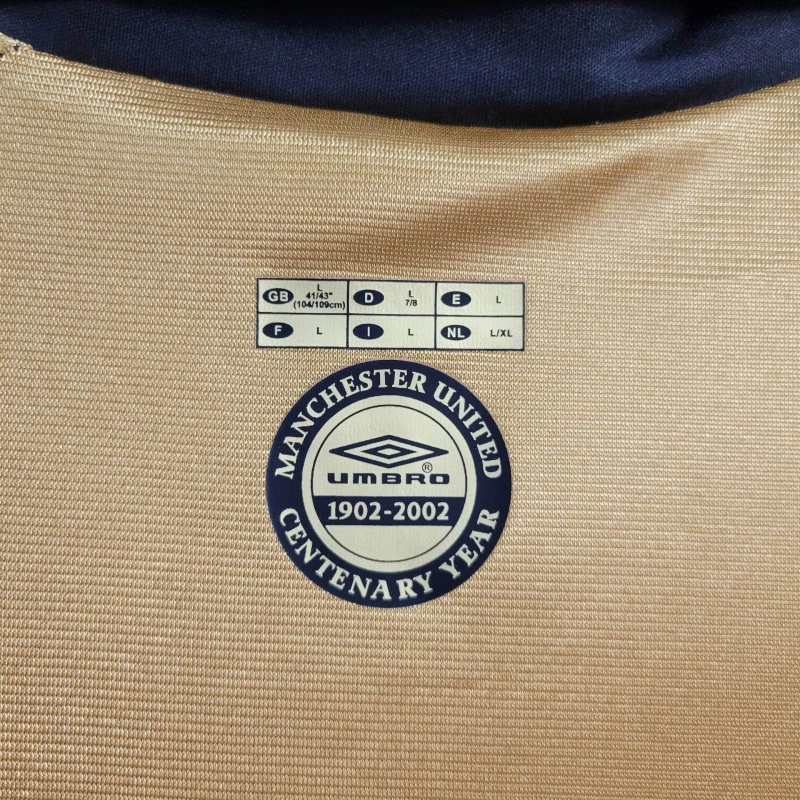 TKH-turbokithub-Retro Manchester United 01-02 100th Anniversary Special Edition Jersey - White & Gold