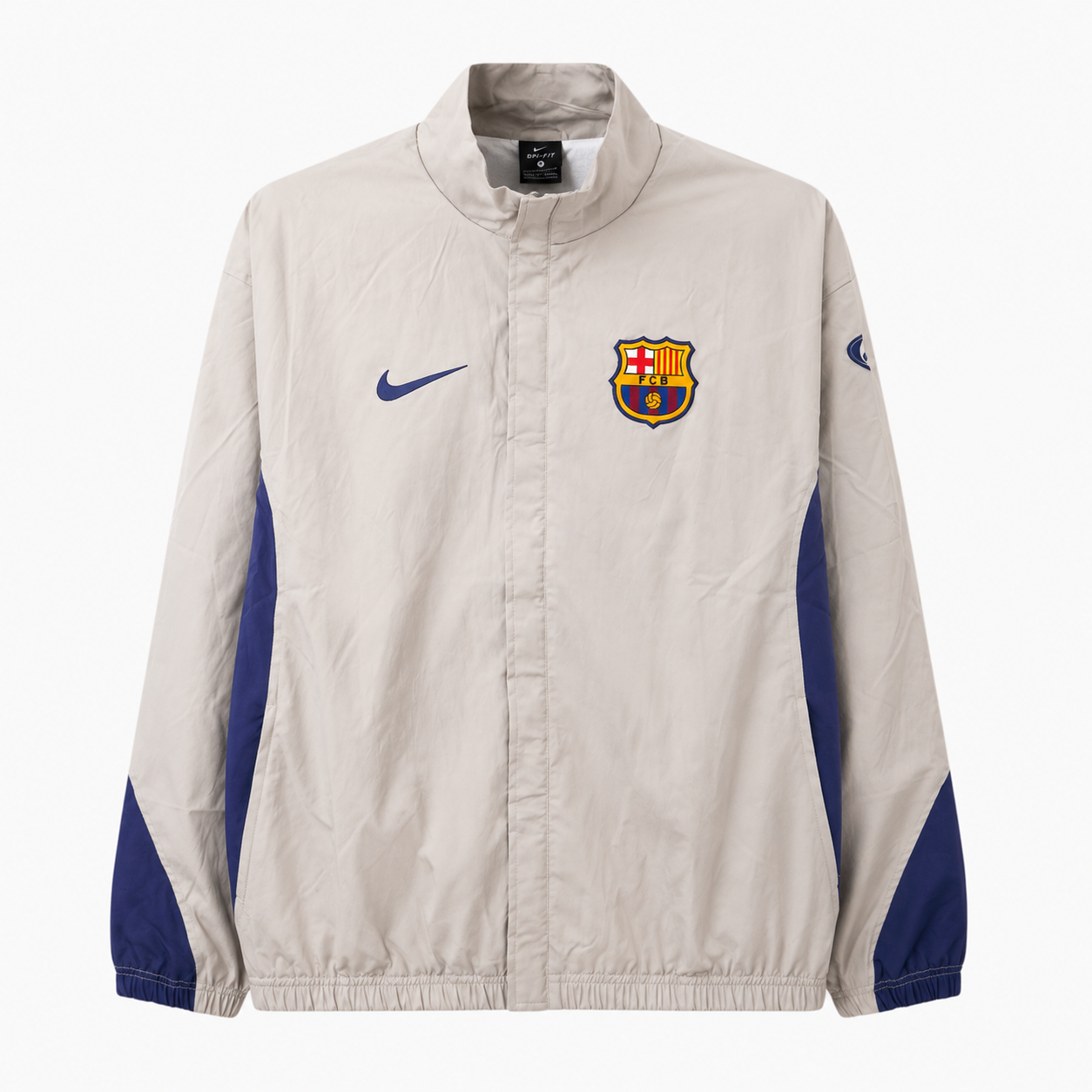 TKH-turbokithub-Retro Barcelona 2003-04 Windbreaker Jacket - Grey With Blue