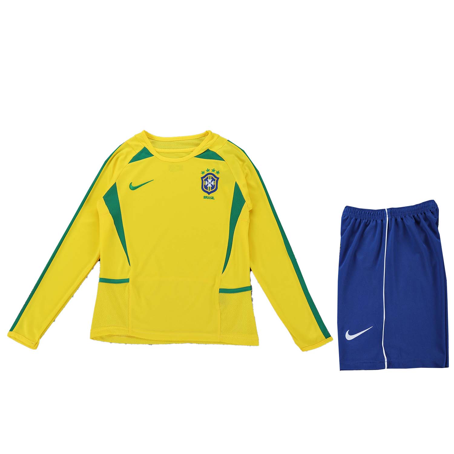 TKH-turbokithub-Retro Brazil 2002 Home Long Sleeves Kids Kit