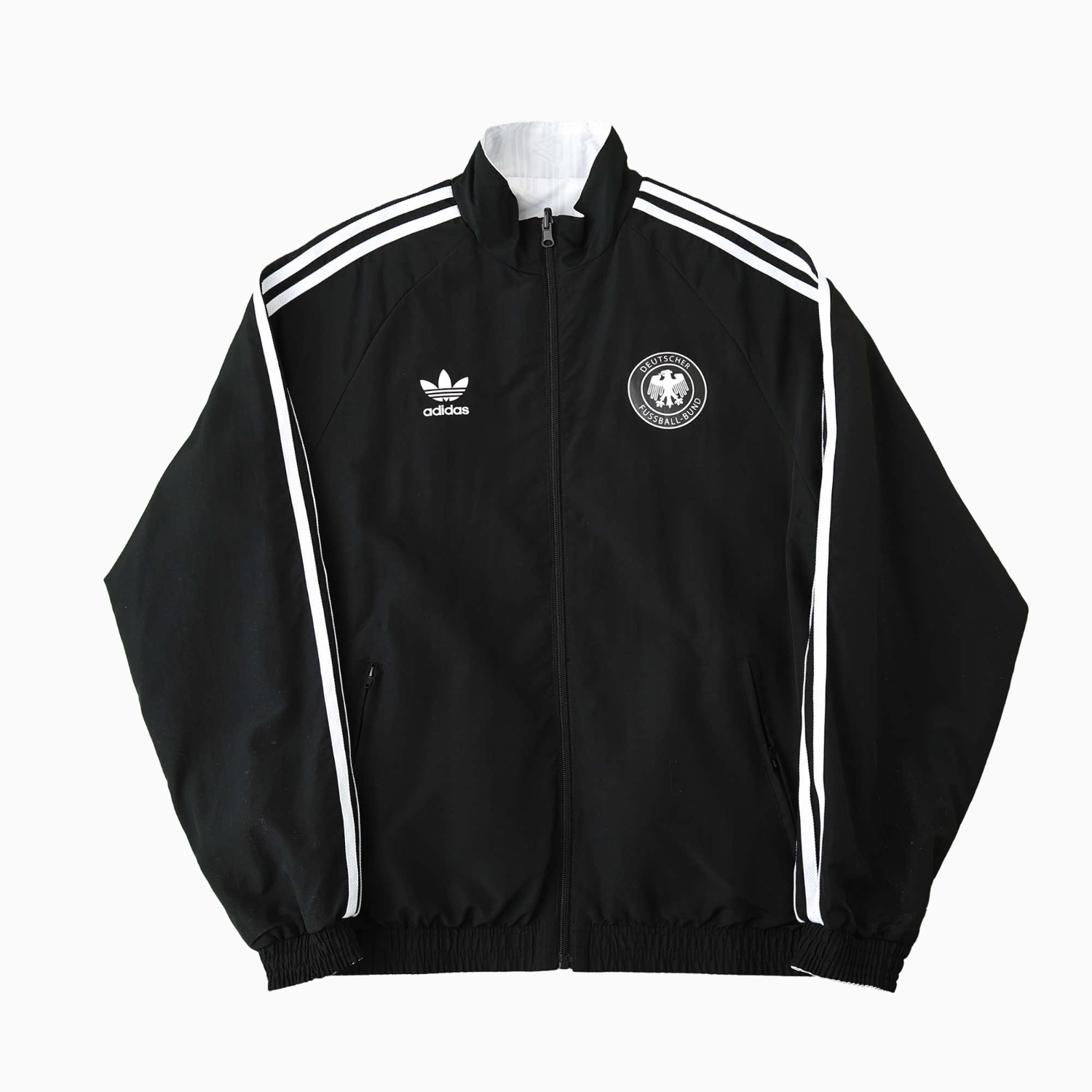 TKH-turbokithub-Retro Germany 1990 Double Sided Reversible Windbreaker - White & Black