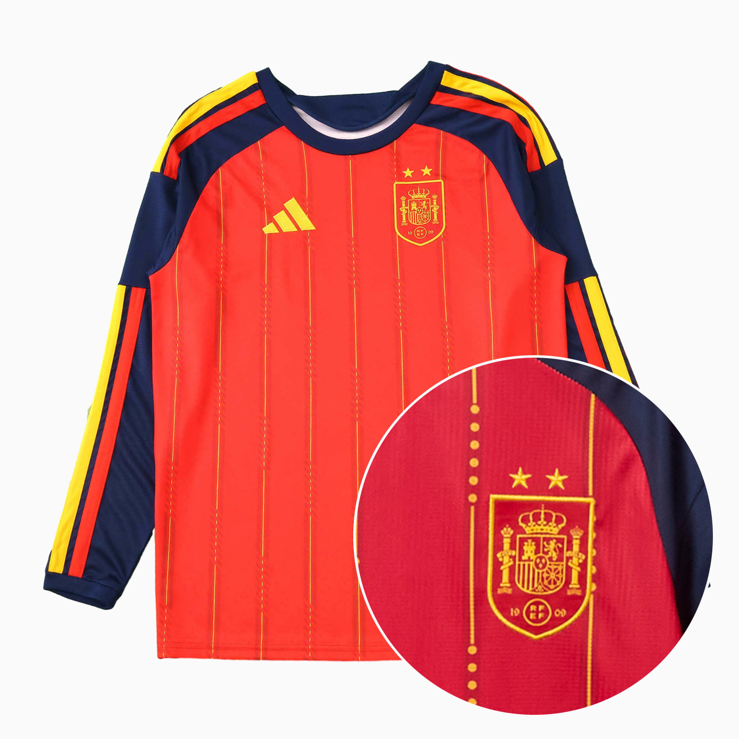 TKH-turbokithub-【Two-Crown Star】Spain 2026 Home Long Sleeves Jersey - Fans Version