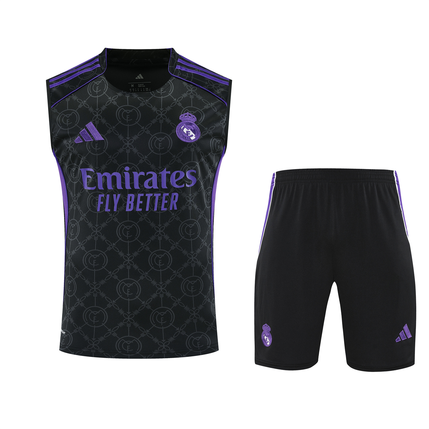 TKH-turbokithub-Real Madrid 25-26 Vest Training Set - Blue Edge Black Vest & Black Shorts