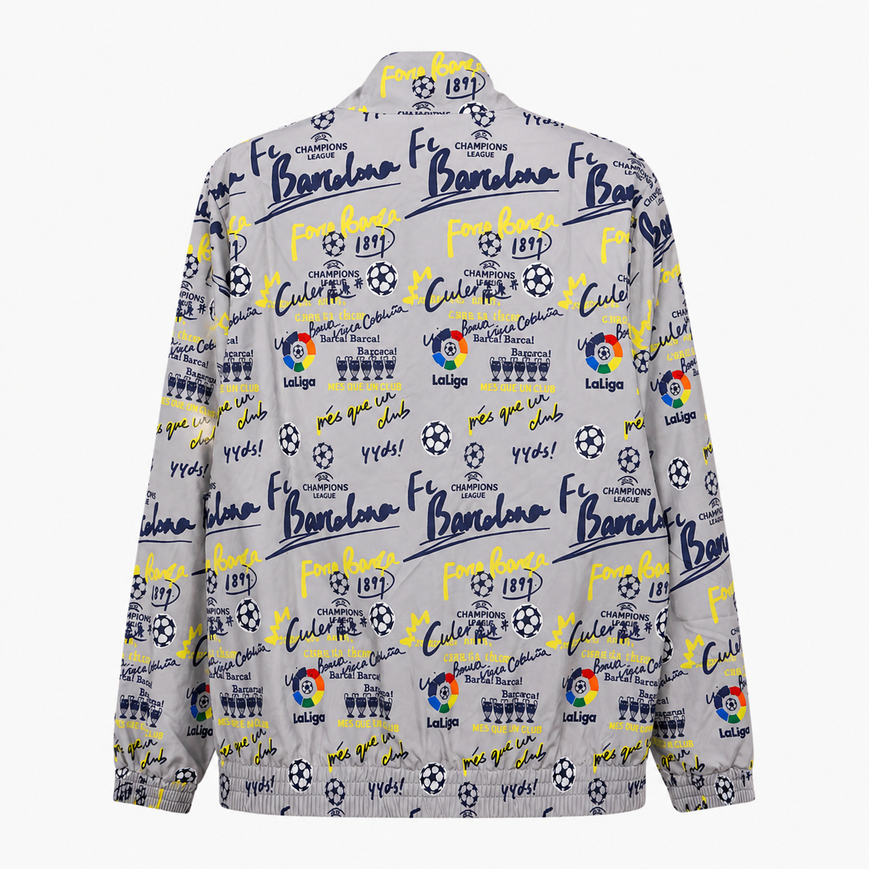 TKH-turbokithub-Barcelona 26-27 Barca Fonts Windbreaker Jacket - Grey