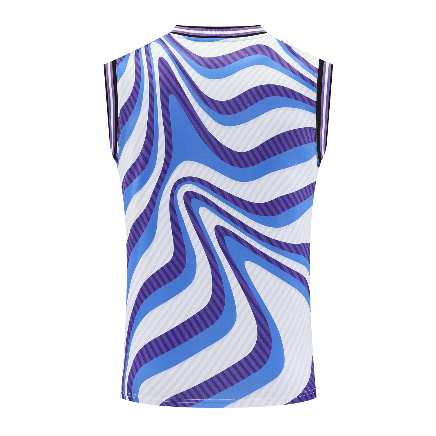 TKH-turbokithub-Real Madrid 25-26 Vest Training Set - Blue Purple Curve Pattern Vest & Black Shorts