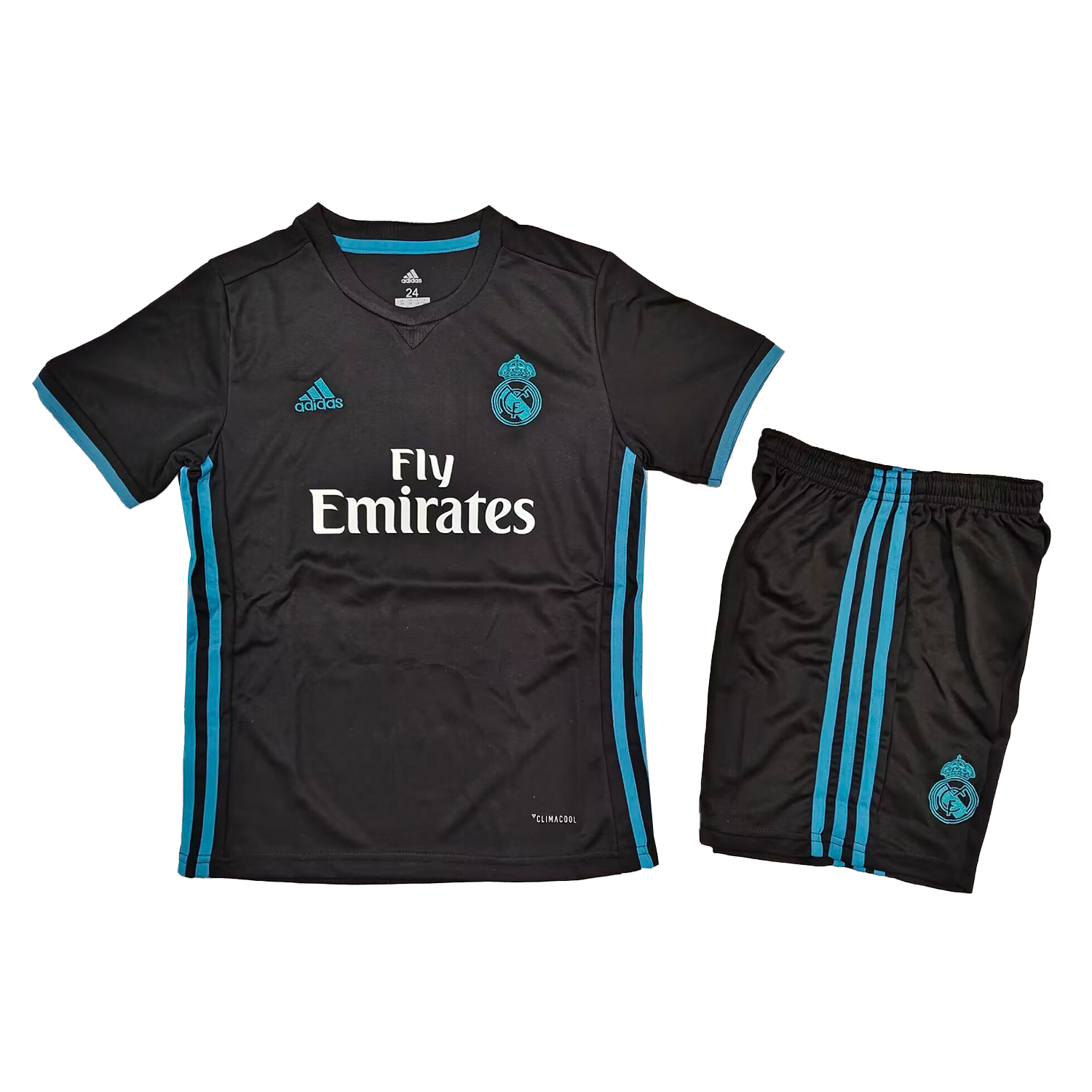 TKH-turbokithub-Retro Real Madrid 2017-18 Away Black Kids Kit