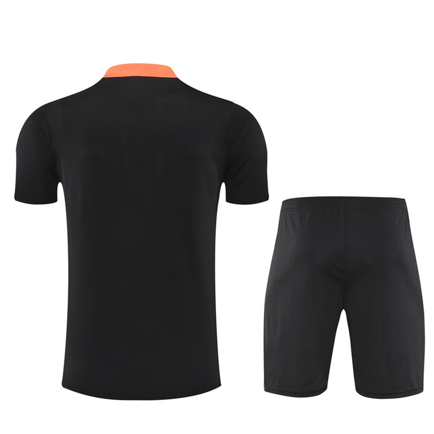 TKH-turbokithub-Brazil 25-26 Kids Short-Sleeve Training Set - Black Top & Black Shorts