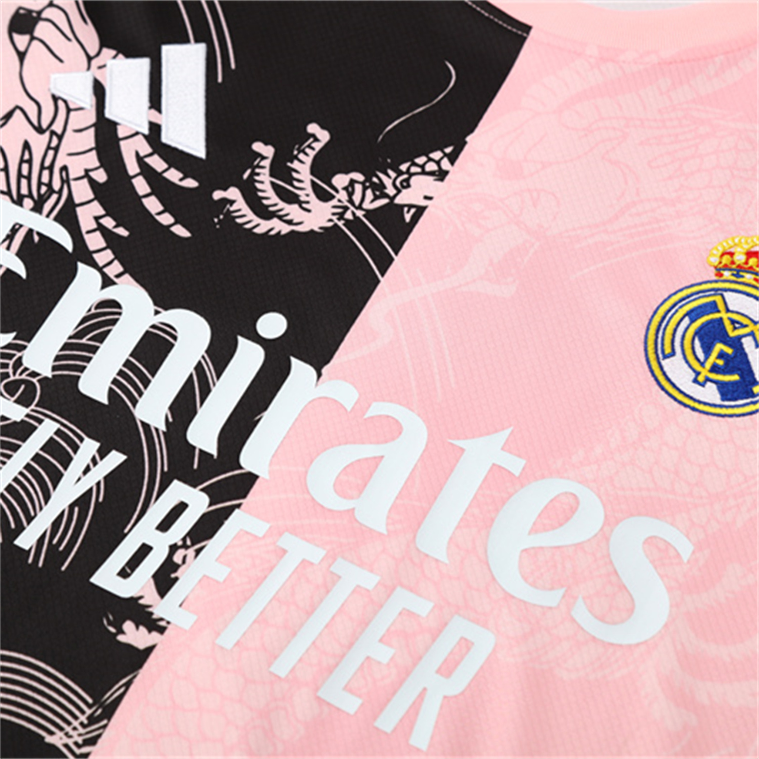 TKH-turbokithub-Real Madrid 25-26 Kid Short-Sleeve Training Set - Pink Black Top & Black Shorts