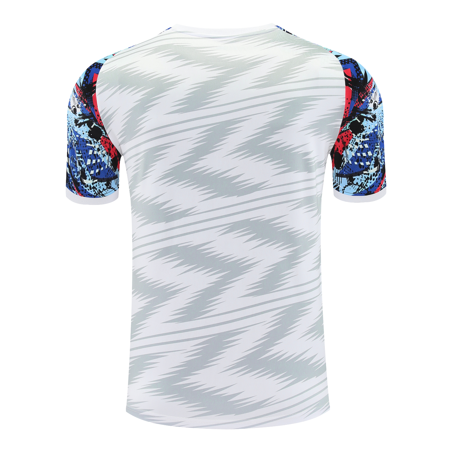 TKH-turbokithub-Real Madrid 25-26 Short-Sleeve Training Set - Grey Arrow Pattern Top & Black Shorts