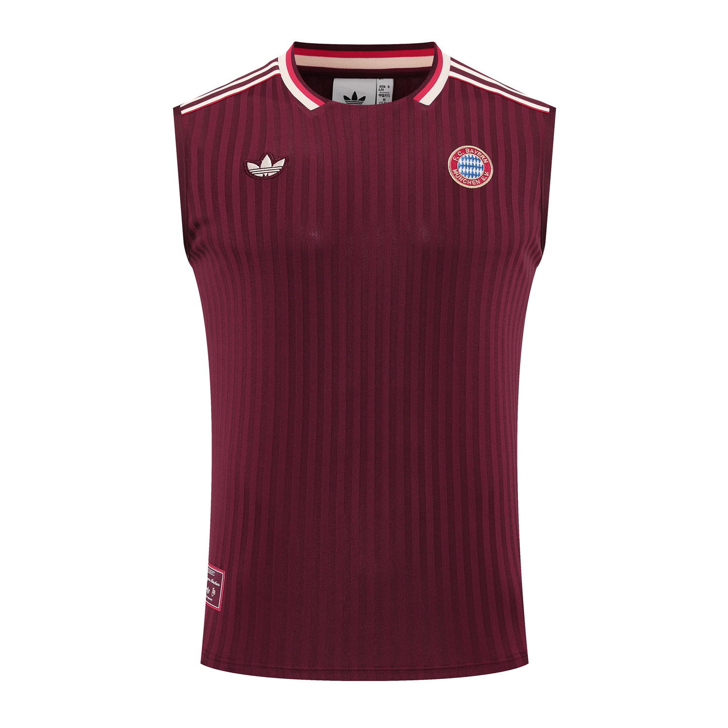 TKH-turbokithub-Bayern Munich 25-26 Vest Training Set - Wine Red Lines Vest & Wine Red Lines Shorts