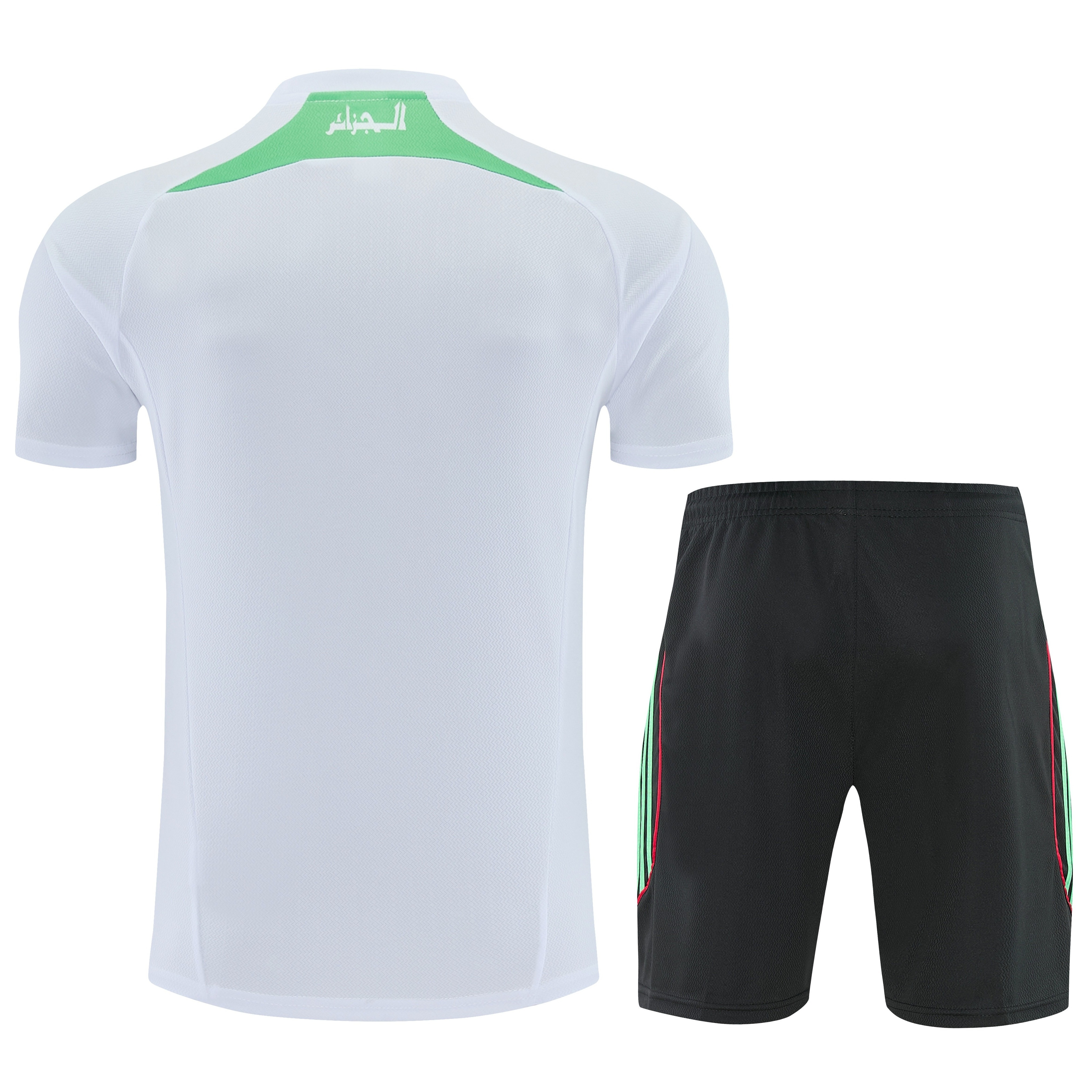 TKH-turbokithub-Algeria 2026 Short-Sleeve Training Set - White Top and Black Shorts