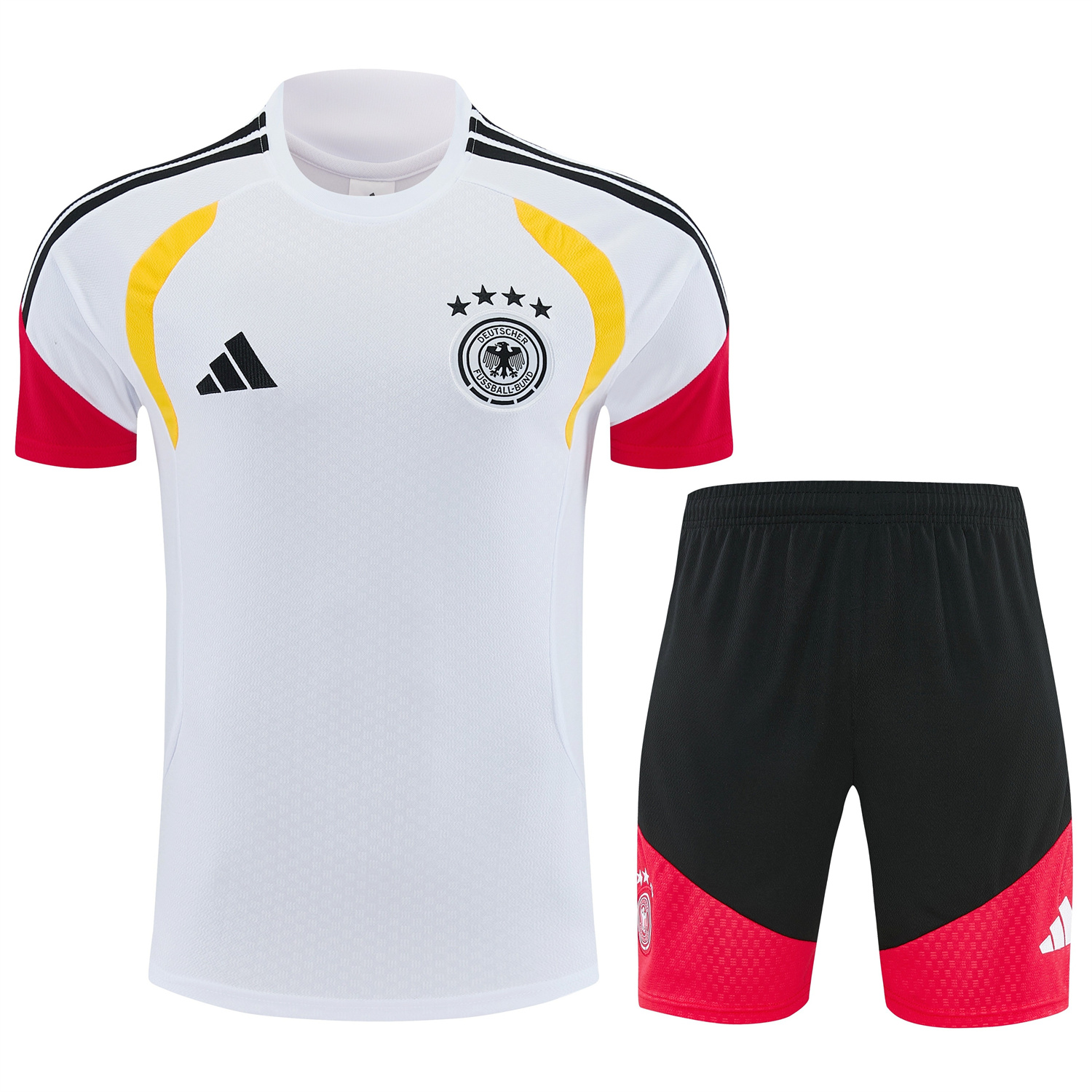 TKH-turbokithub-Germany 2026 Short-Sleeve Training Set - White Top and Black Shorts
