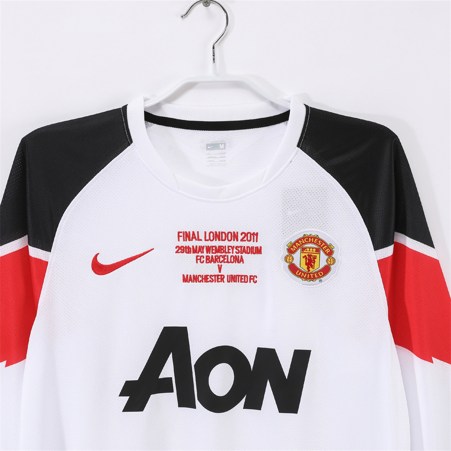 TKH-turbokithub-Retro Manchester United 10-11 Away Long Sleeves Jersey - Champions League Final Version