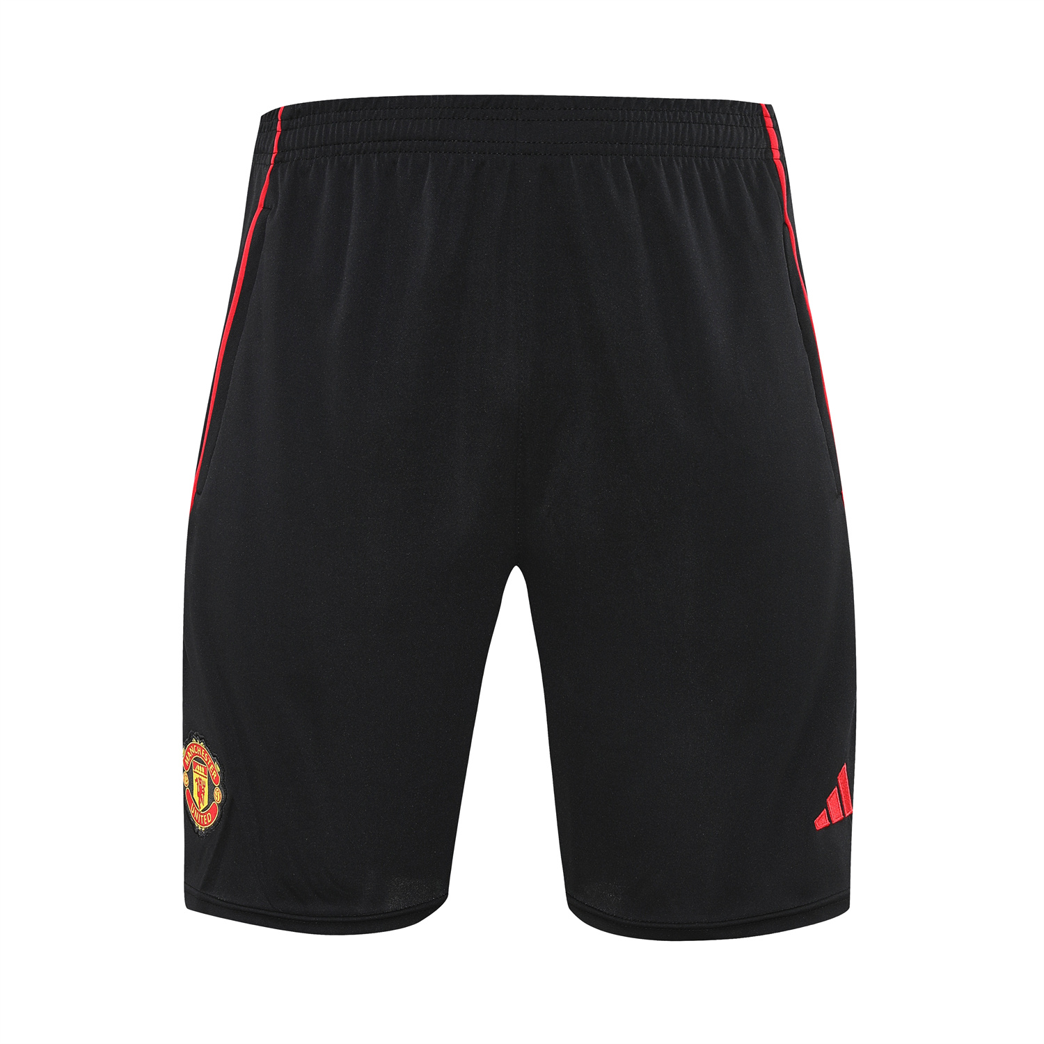TKH-turbokithub-Manchester United 25-26 Short-Sleeve Training Set - Red Black Blocks White Top & Black Shorts