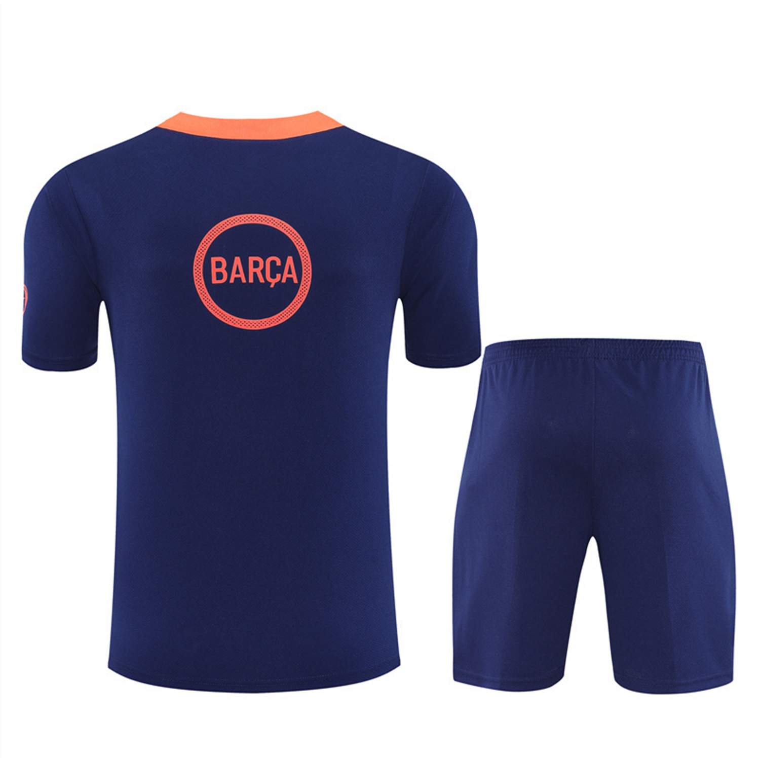 TKH-turbokithub-Barcelona 25-26 Short-Sleeve Training Set - Red Blue Line Top & Blue Shorts