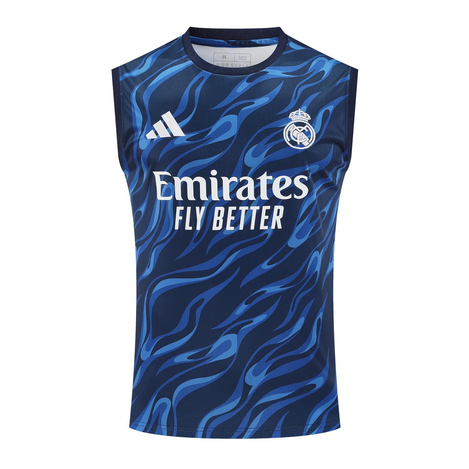 TKH-turbokithub-Real Madrid 25-26 Vest Training Set - Blue Water Pattern Top & Deep Blue Shorts
