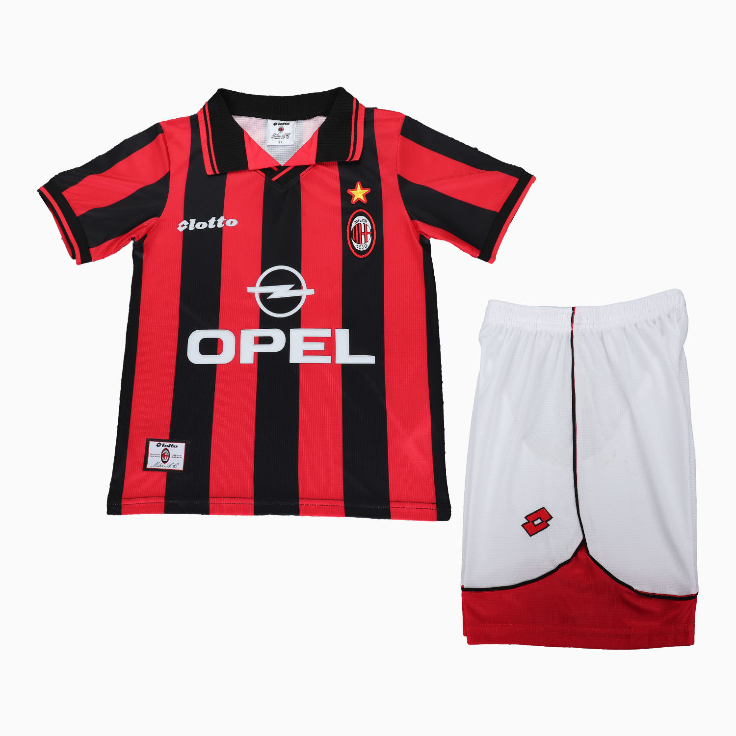 TKH-turbokithub-Retro AC Milan 1997-98 Home Kids Kit