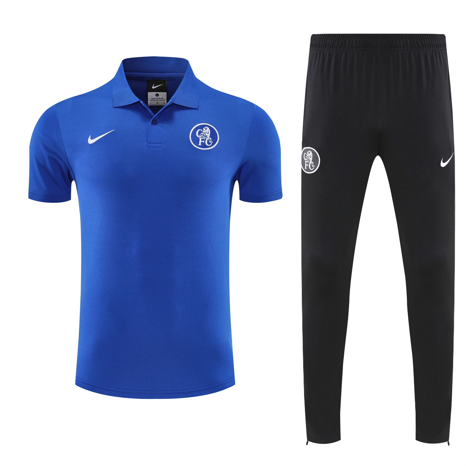 TKH-turbokithub-C.H.E.L.S.E.A 25-26 POLO Short-Sleeve Training Set - Blue Top and Black Pants