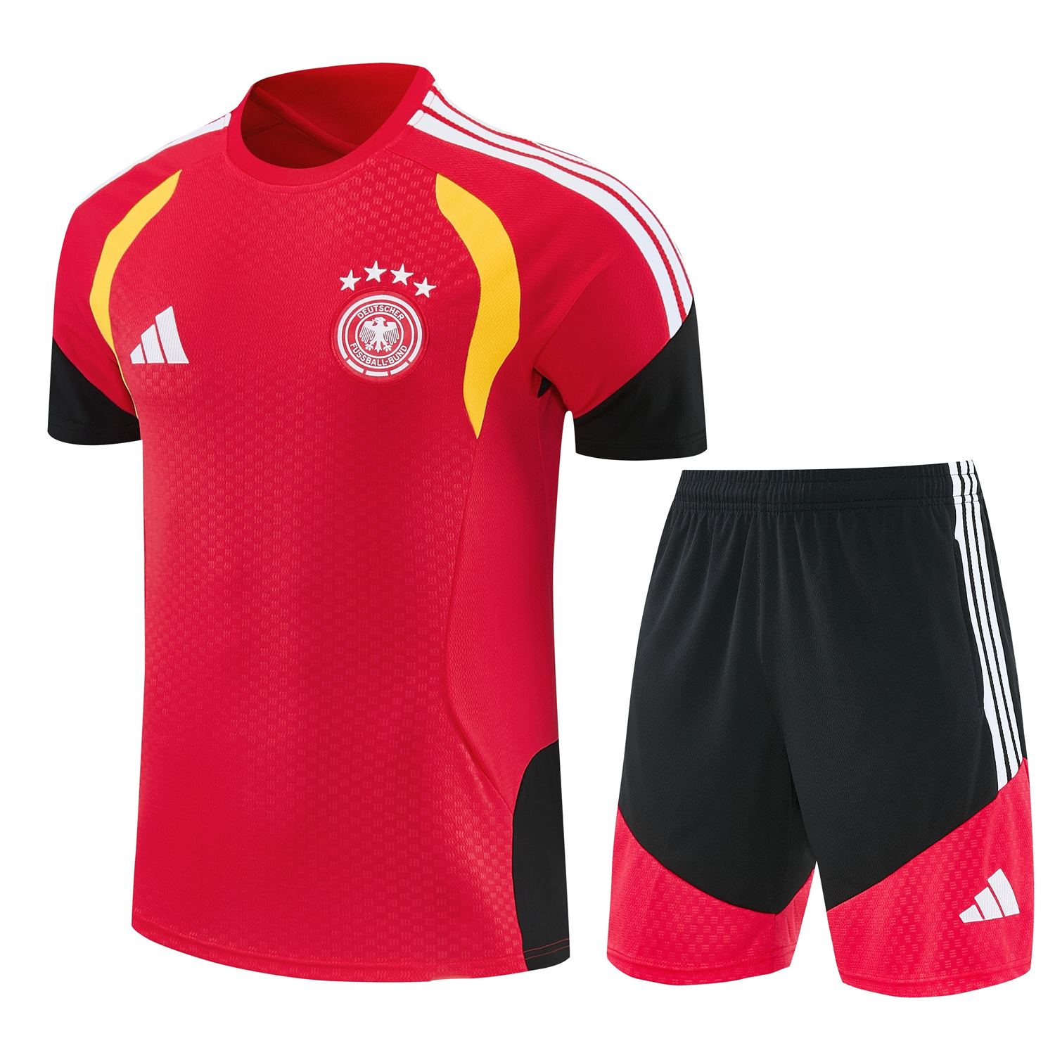 TKH-turbokithub-Germany 2026 Short-Sleeve Training Set - Red Top and Black Shorts