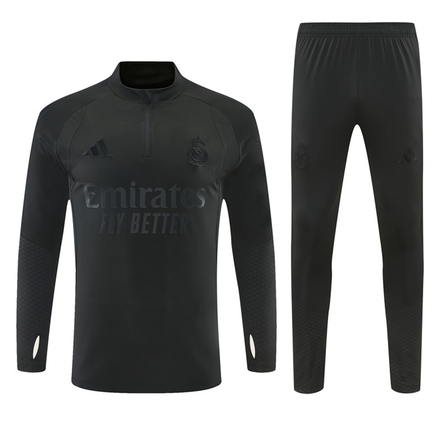 TKH-turbokithub-Real Madrid 26-27 Long Sleeves Training Set - Pure Black Top And Pants