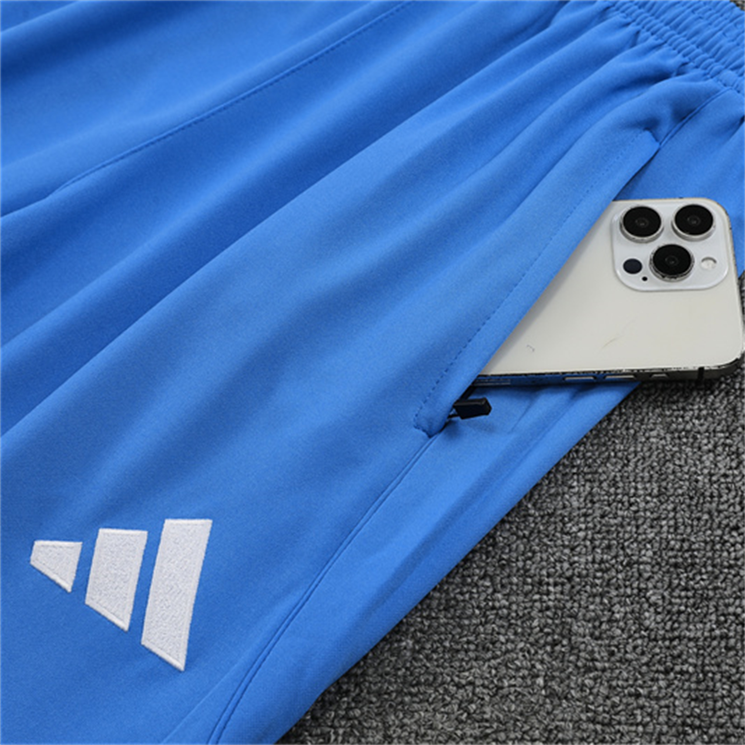 TKH-turbokithub-Real Madrid 25-26 Kids Long Sleeve Training Set - White Top & Blue Pants