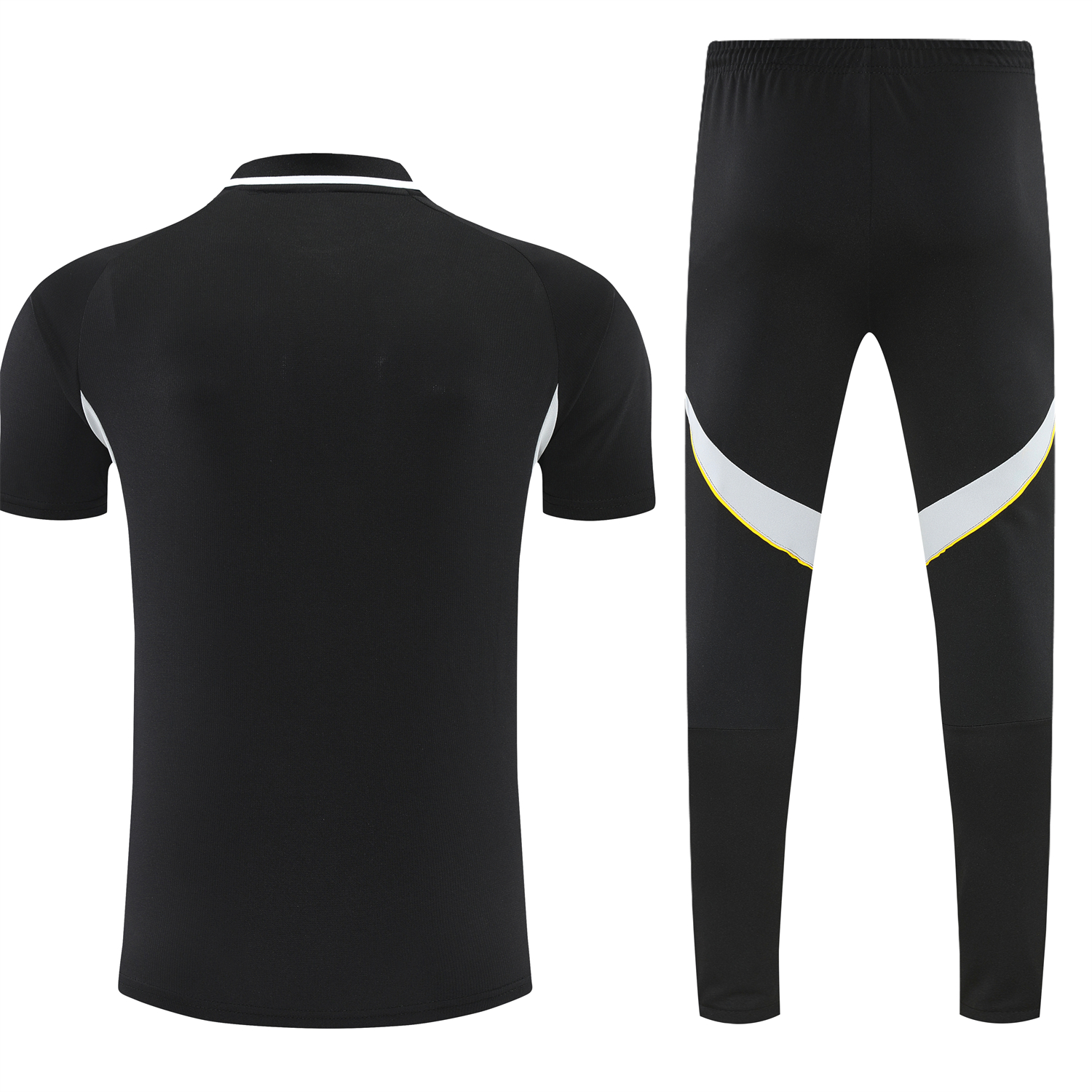 TKH-turbokithub-Real Madrid 25-26 POLO Short-Sleeve Training Set - Black Top and Black Pants