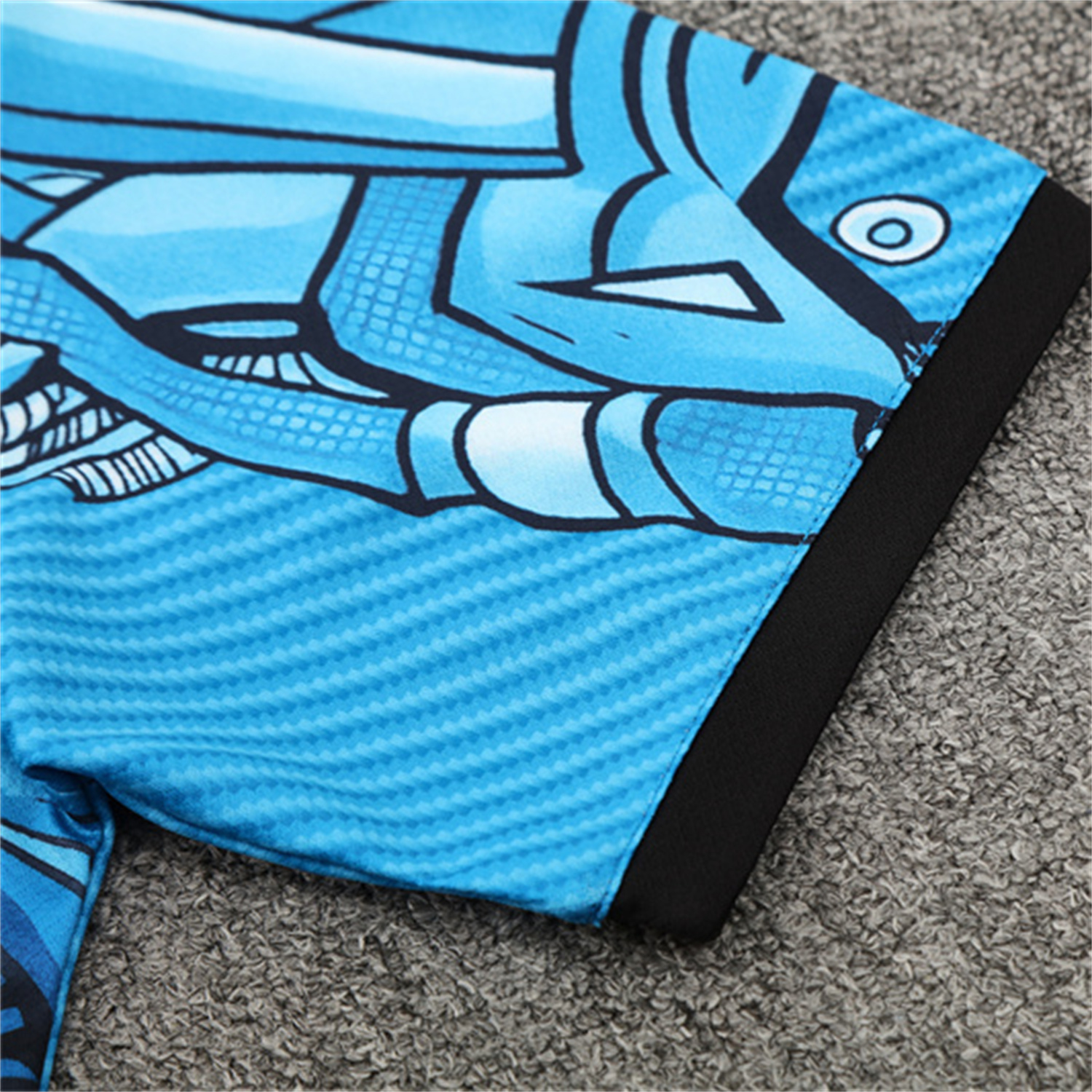TKH-turbokithub-Napoli 25-26 Kids Short-Sleeve Training Set - Blue Mecha Top & Black Shorts