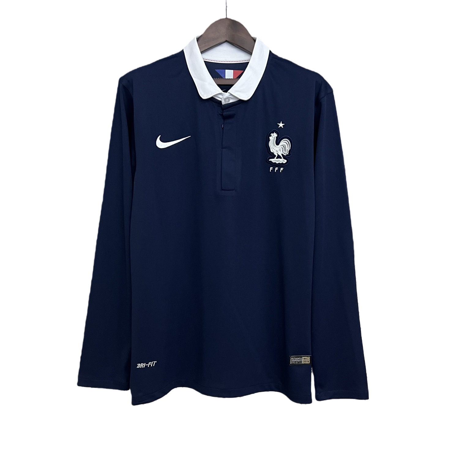 TKH-turbokithub-Retro France 2014 Home Long Sleeves Jersey