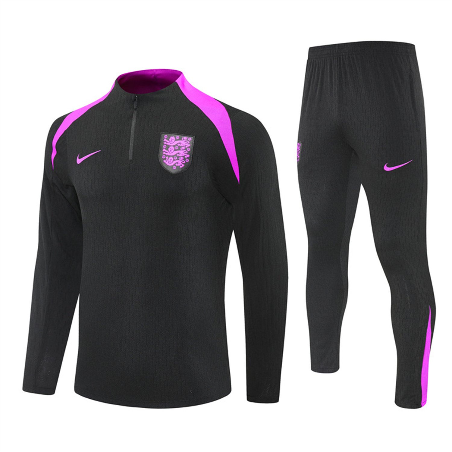 TKH-turbokithub-England 25-26 Long Sleeve Training Set - Player Version - Black Top and Pants