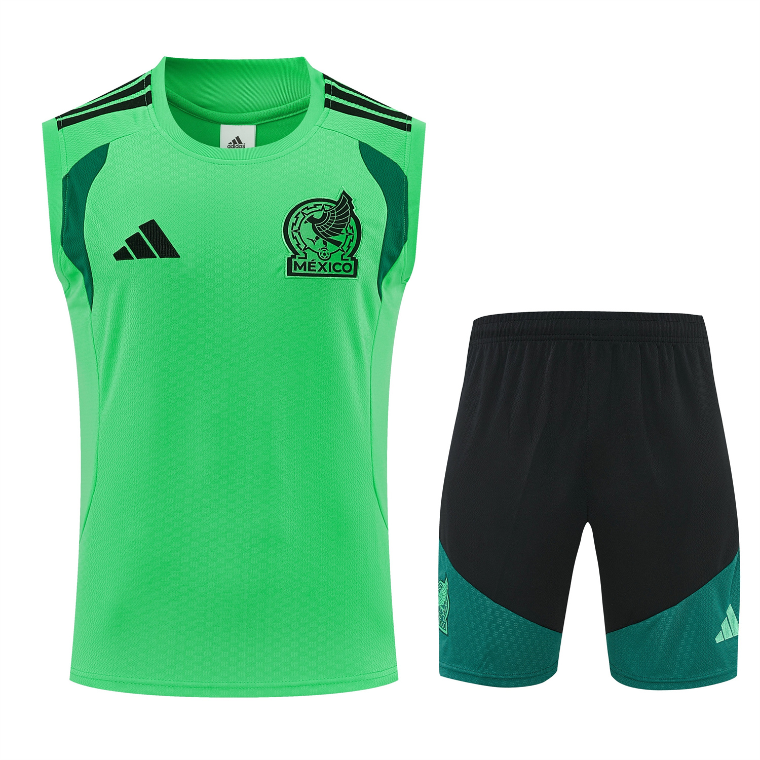 TKH-turbokithub-Mexico 2026 Vest Training Set - Green Vest and Black Shorts