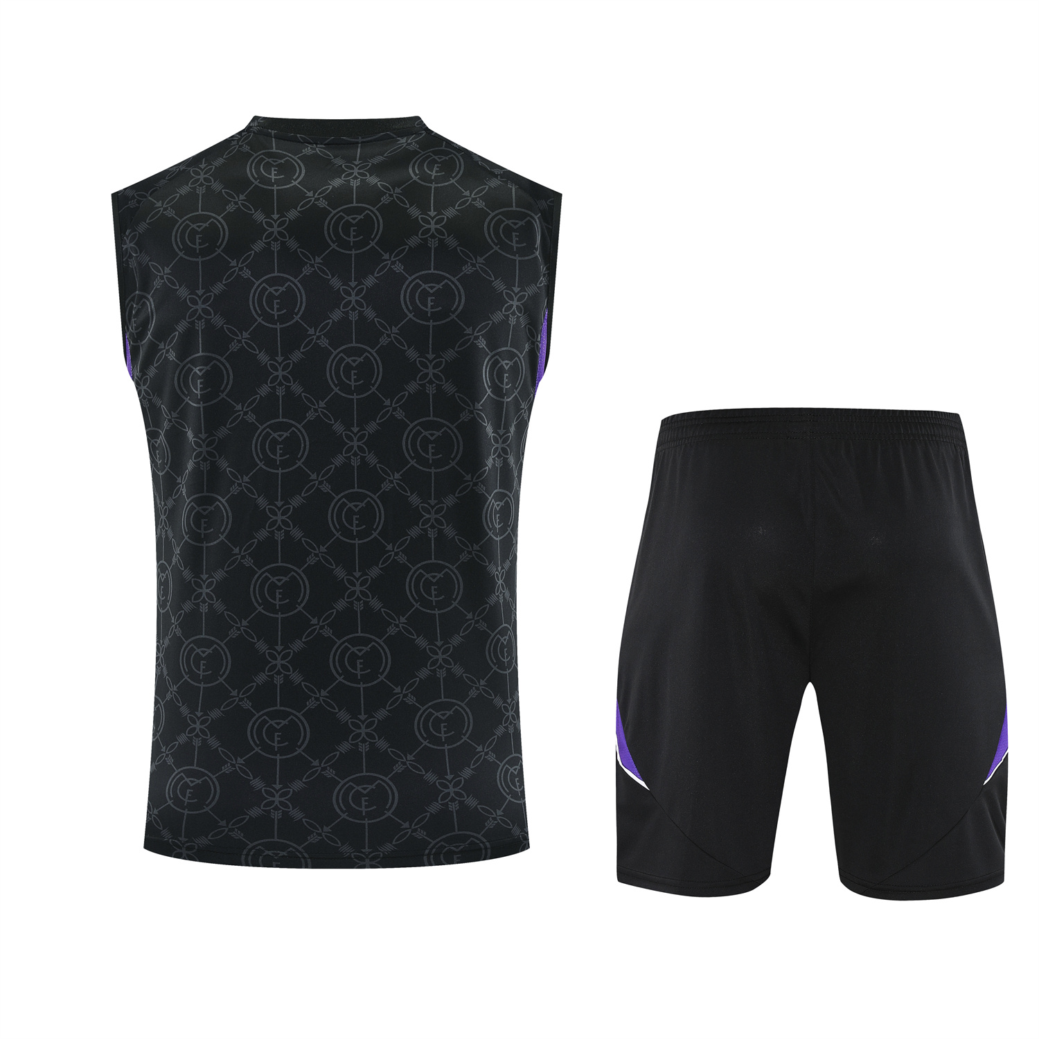 TKH-turbokithub-Real Madrid 25-26 Vest Training Set - Blue Edge Black Vest & Black Shorts