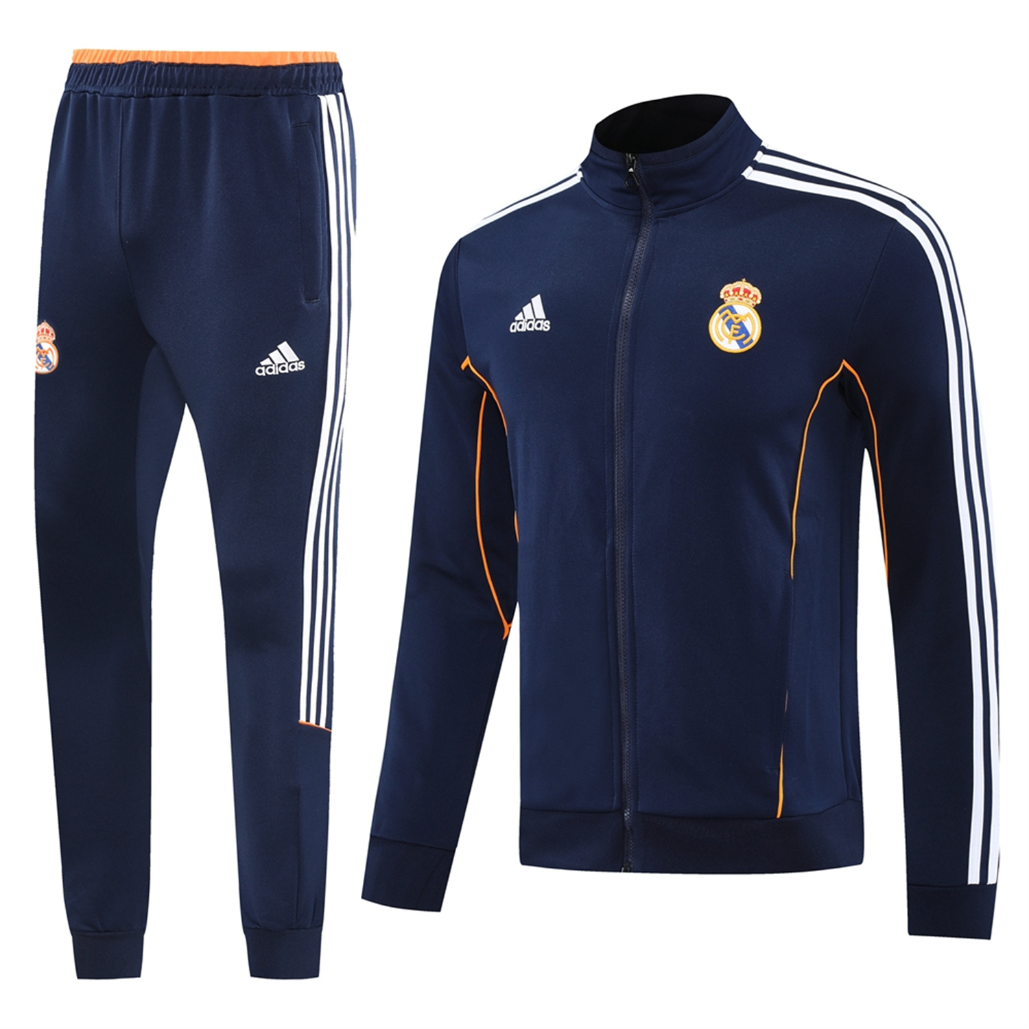TKH-turbokithub-Real Madrid 25-26 Jacket Training Tracksuit - Royal Blue Jackets & Pants with Orange Lines