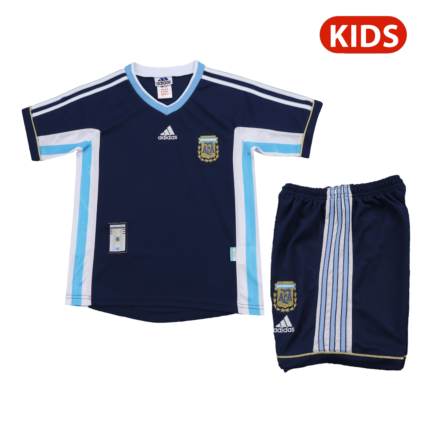 TKH-turbokithub-Retro Argentina 1998 Away Kids Kit