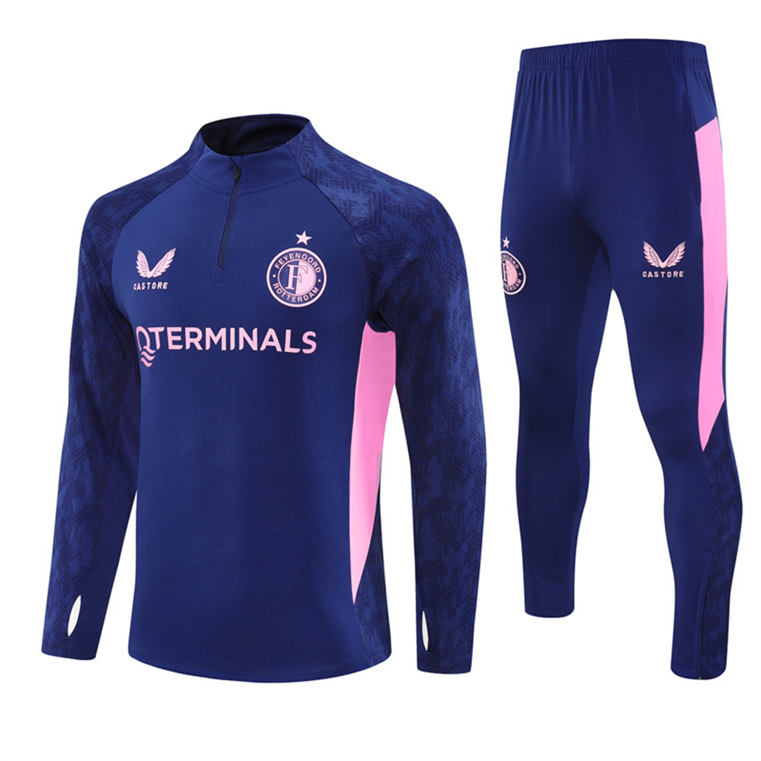 TKH-turbokithub-Feyenoord 25-26 Long Sleeve Training Set - Royal Blue Top & Royal Blue Pants