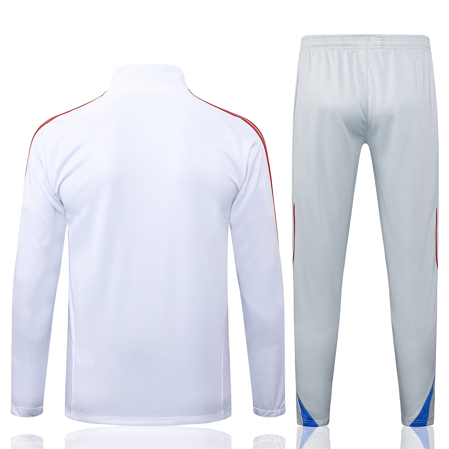 TKH-turbokithub-Bayern Munich 25-26 Jacket Training Tracksuit - White Throwback Jackets & Grey Pants