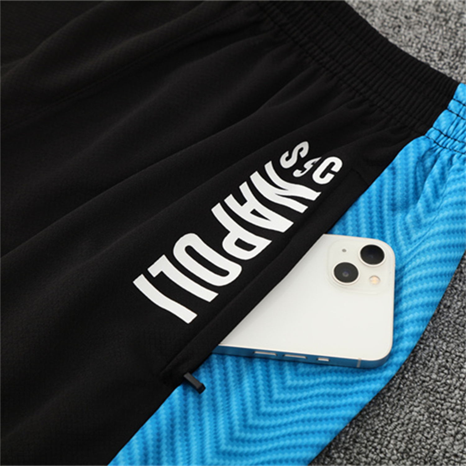 TKH-turbokithub-Napoli 25-26 Short-Sleeve Training Set - Gray Mecha Top & Black Shorts
