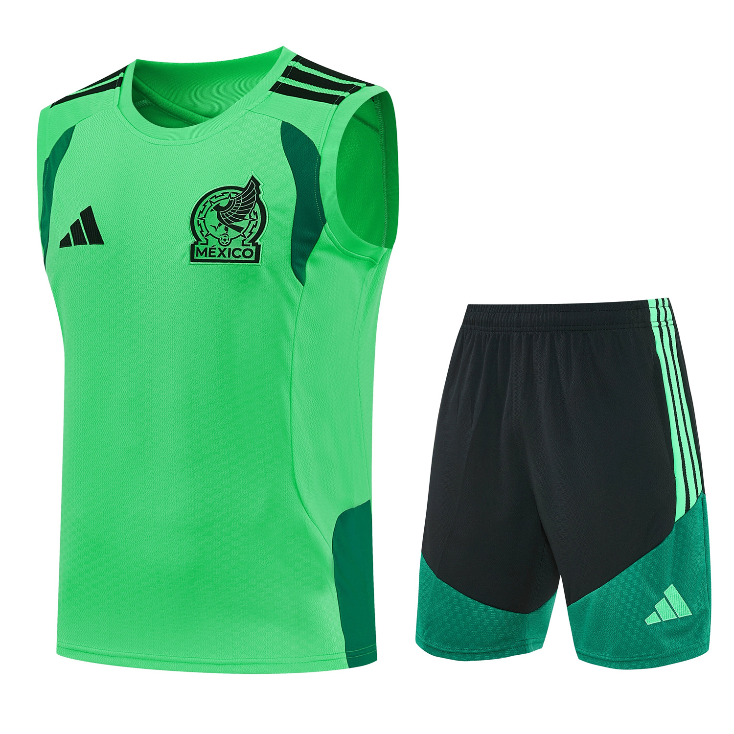 TKH-turbokithub-Mexico 2026 Vest Training Set - Green Vest and Black Shorts