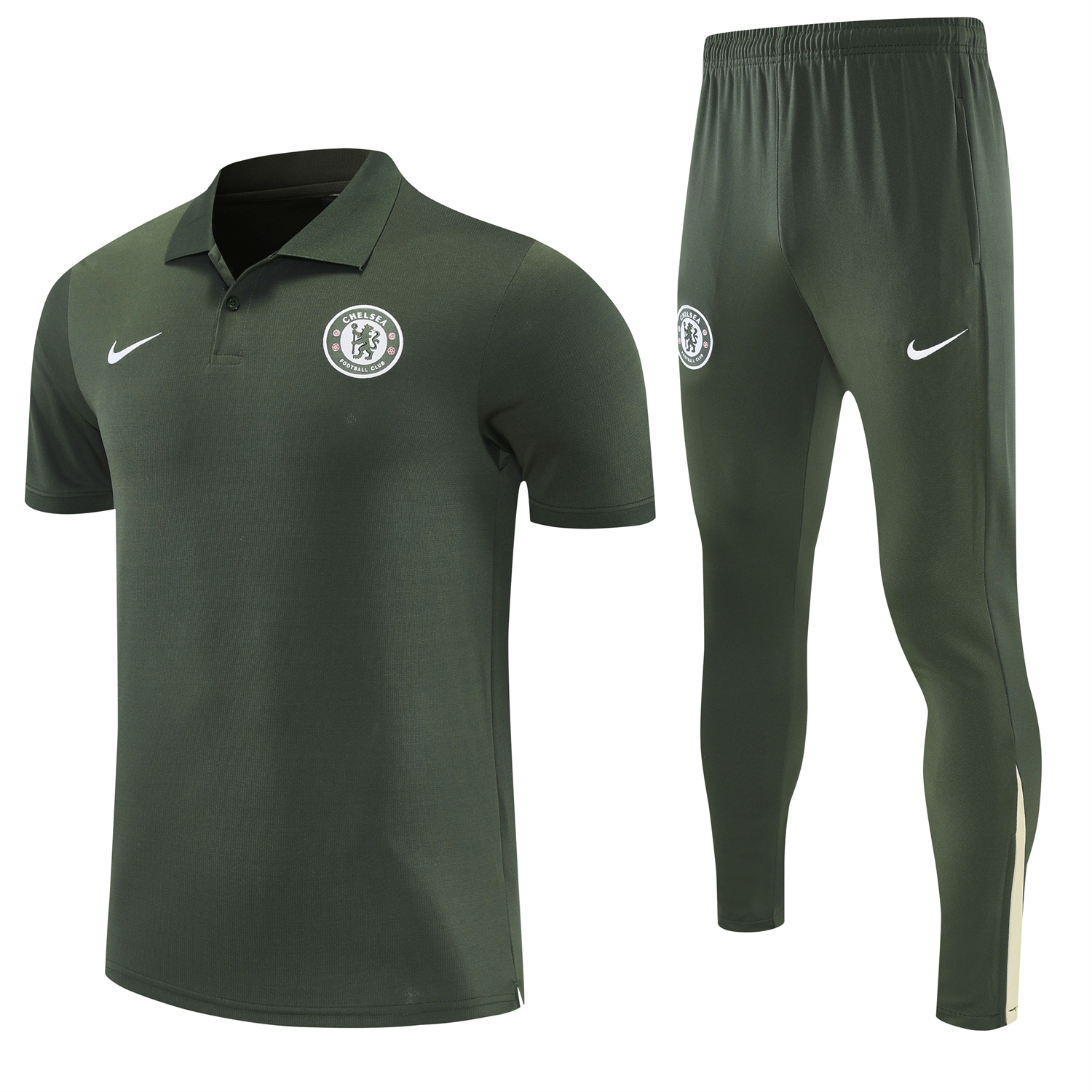 TKH-turbokithub-C.H.E.L.S.E.A 25-26 POLO Short-Sleeve Training Set - Dark Green Top and Pants