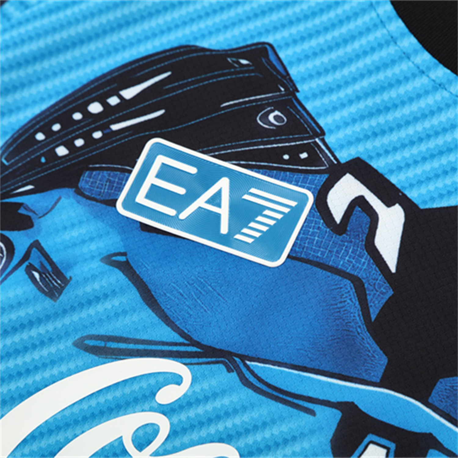 TKH-turbokithub-Napoli 25-26 Kids Short-Sleeve Training Set - Blue Mecha Top & Black Shorts