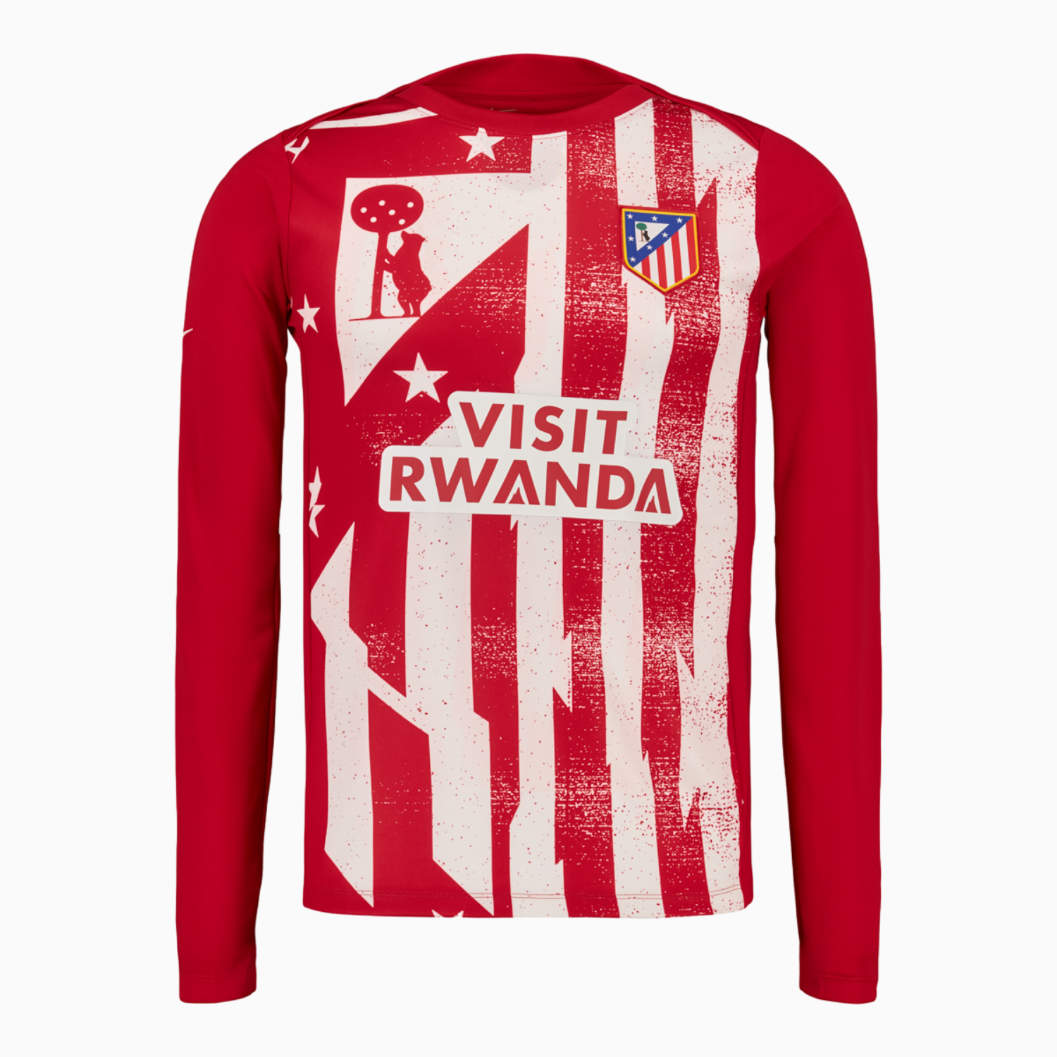 TKH-turbokithub-Atletico Madrid 25-26 Red White Stripes Pre-Match Training Long Sleeves Jersey - Fans Version